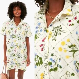 Tuckernuck Corsica Wildflower Floral S/S Shirt Dress Cotton Poplin